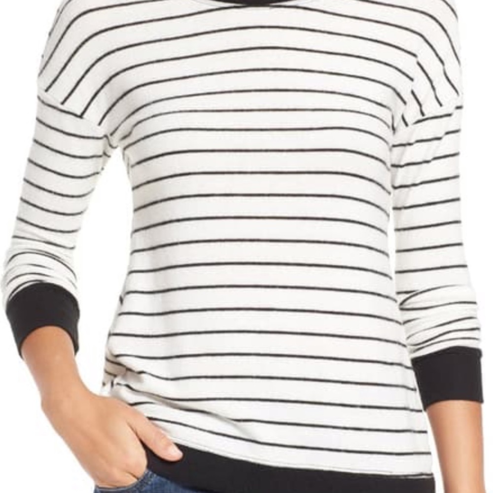 NWT Cross back black and white sweater